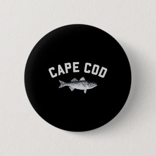 Cape Cod Striper Striped Byss Fun Fishing Design 6 Cm Round Badge
