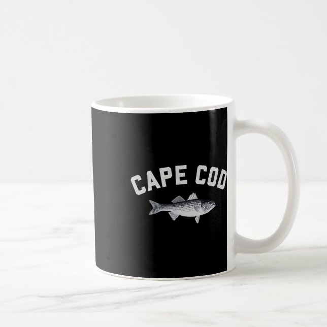 Cape Cod Striper Striped Byss Fun Fishing Design  Coffee Mug (Right)