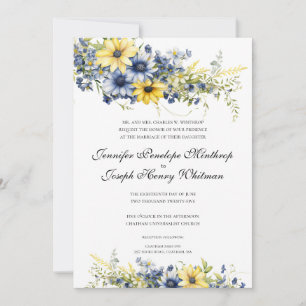Cape Cod Summer Garden Floral Wedding Invitation