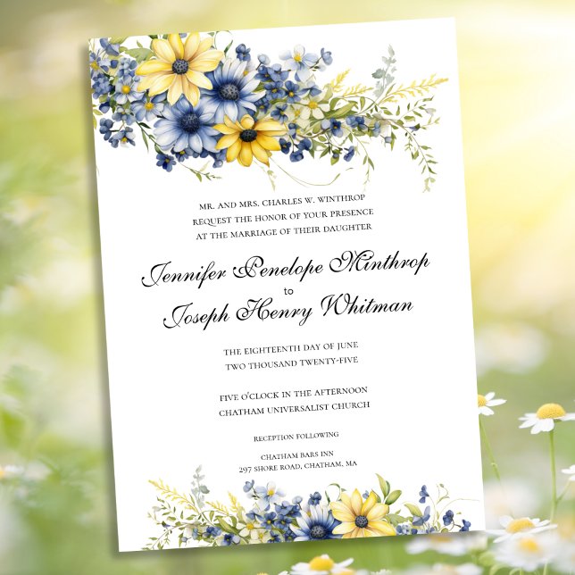 Cape Cod Summer Garden Floral Wedding Invitation (Creator Uploaded)