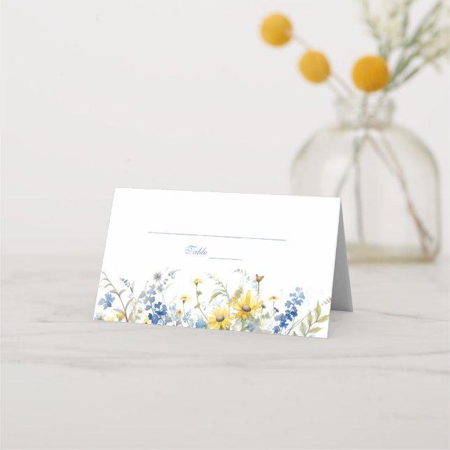 Cape Cod Summer Garden Floral Wedding  Place Card (Front)