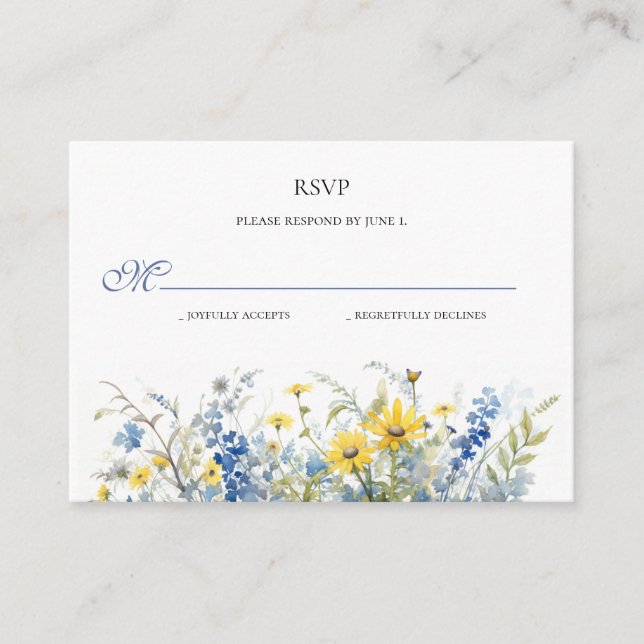 Cape Cod Summer Garden Wedding RSVP Card (Front)