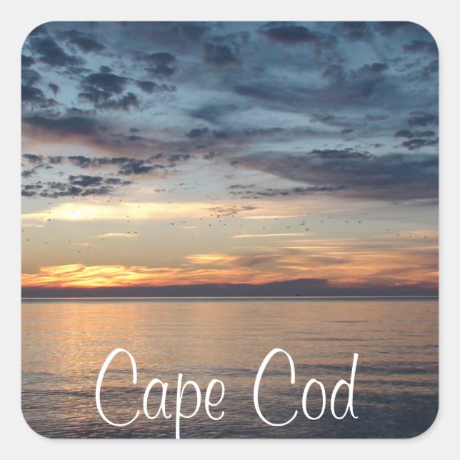 Cape Cod Sunset beach and ocean Photo Sticker (Front)