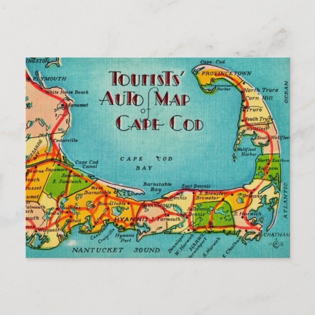 Cape Cod Tourists' Postcard (Front)
