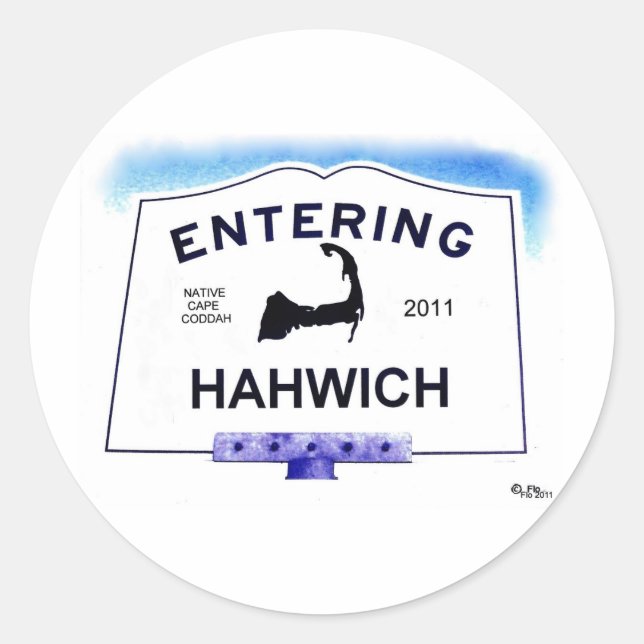 Cape Cod town, Hahwich (Harwich to 'outsiders') Classic Round Sticker (Front)