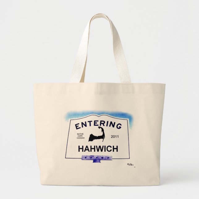 Cape Cod town, Hahwich (Harwich to 'outsiders') Large Tote Bag (Front)