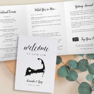 Cape Cod Wedding Welcome Letter & Itinerary Tri-Fold Programme