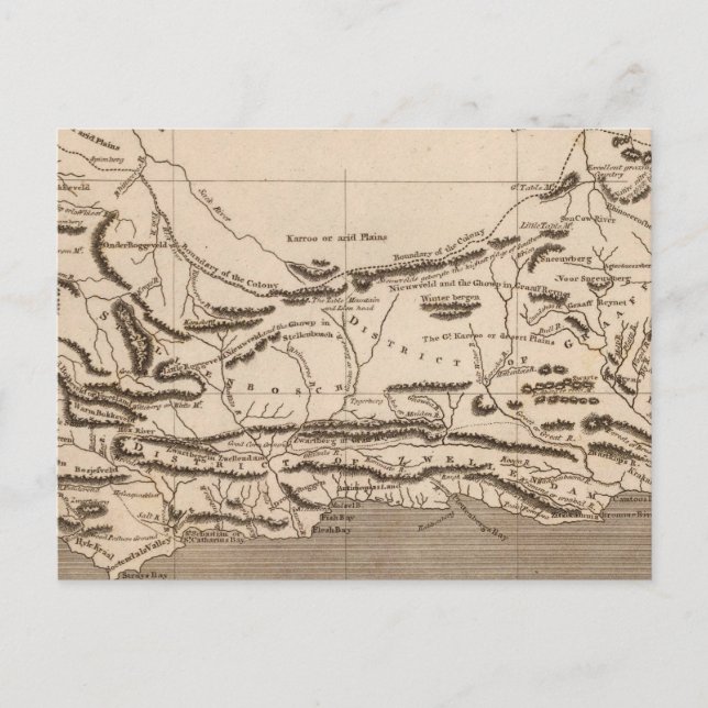 Cape Colony Map by Arrowsmith Postcard (Front)