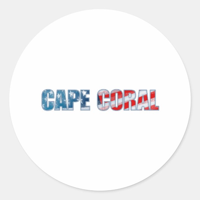 Cape Coral Classic Round Sticker (Front)
