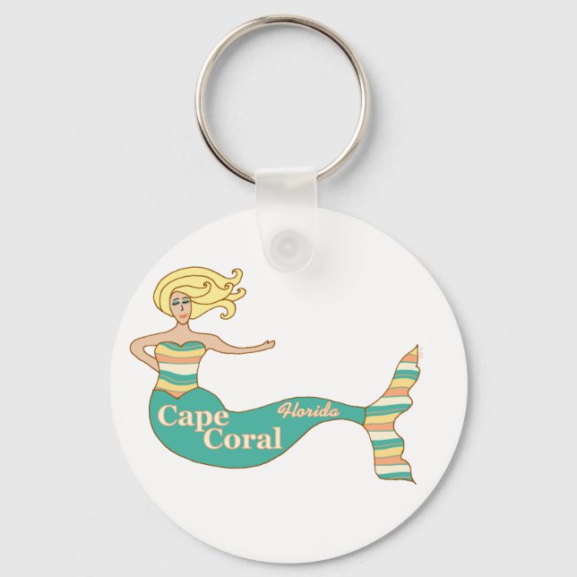 Cape Coral, FL Mermaid Key Ring (Front)