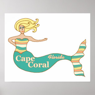 Cape Coral, FL Mermaid Poster