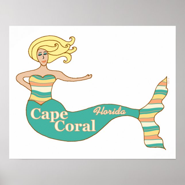 Cape Coral, FL Mermaid Poster (Front)