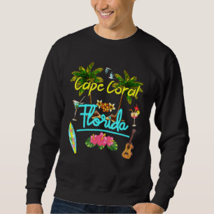 Cape Coral Florida Beach Summer Palm Surf Sun Set Sweatshirt