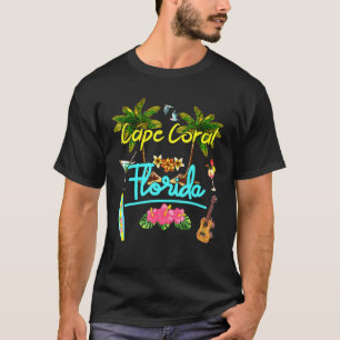 Cape Coral Florida Beach Summer Palm Surf Sun Set  T-Shirt