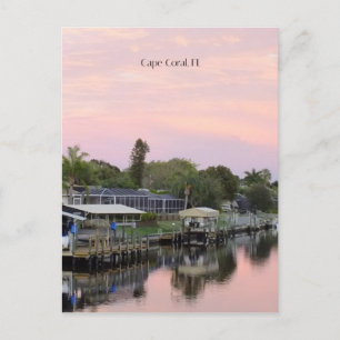 Cape Coral, Florida canal Postcard