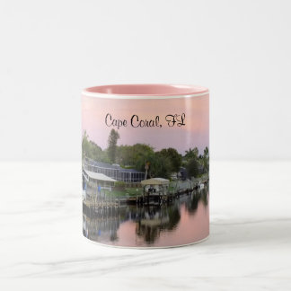 Cape Coral, Florida canal, Two-Tone Coffee Mug