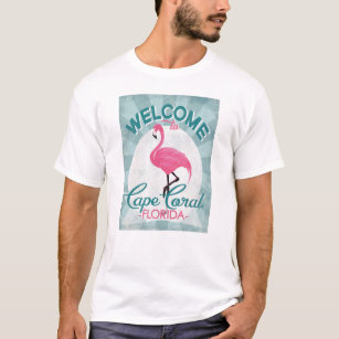 Cape Coral Florida Pink Flamingo Retro T-Shirt