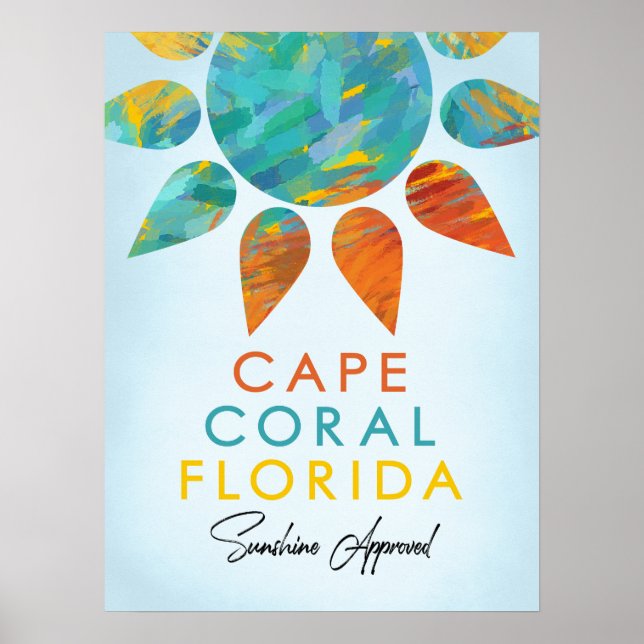 Cape Coral Florida Sunshine Travel Poster (Front)