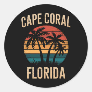 Cape Coral Florida Vacation Souvenirs For Family V Classic Round Sticker