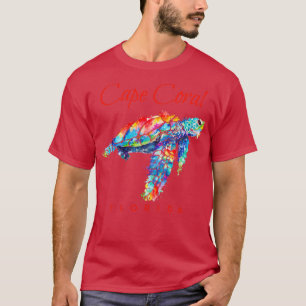 Cape Coral Florida Watercolor Sea Turtle T-Shirt