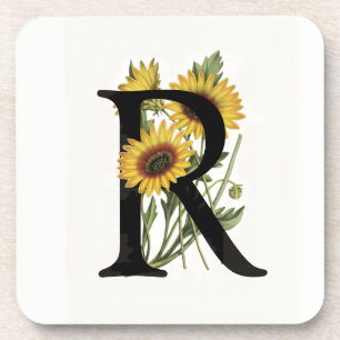 Cape Daisies Monogram R Cork Coaster Set