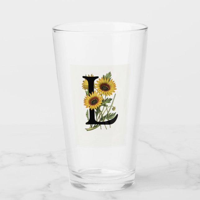 Cape Daisy Monogram L Drinking Glass (Front)