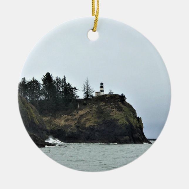Cape Disappointment Lighthouse, WA Ceramic Tree Decoration (Front)