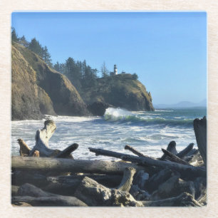 Cape Disappointment Lighthouse, Washington Glass Coaster