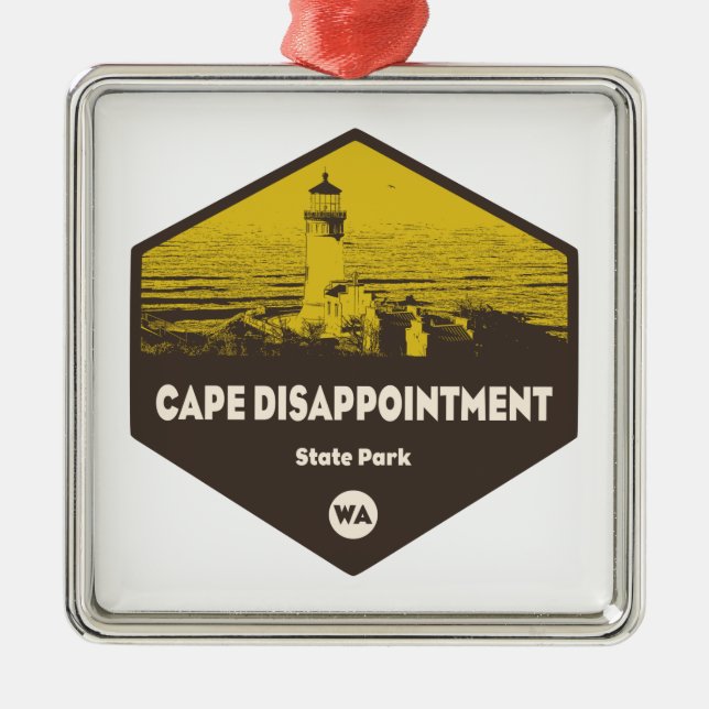 Cape Disappointment State Park Washington Metal Tree Decoration (Front)