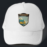 Cape Disappointment State Park Washington Vintage  Trucker Hat<br><div class="desc">Cape Disappointment State Park artwork design. The park encompass a diverse landscape of old-growth forest,  freshwater lakes,  freshwater and saltwater marshes,  and oceanside tidelands.</div>