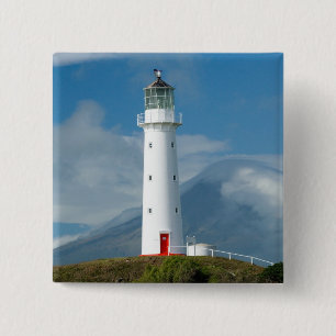 Cape Egmont Lighthouse and Mt Taranaki/Mt 15 Cm Square Badge