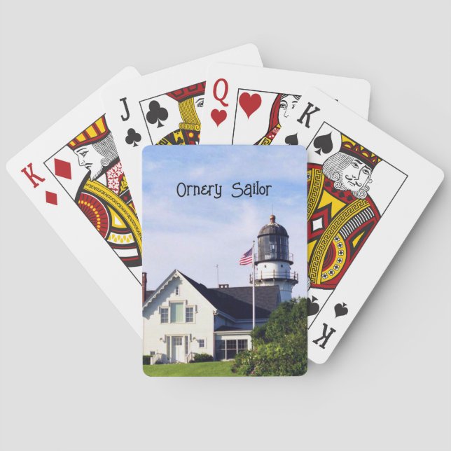 Cape Elizabeth Maine Lighthouse Photo personalise Playing Cards (Back)