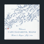 Cape Elizabeth Maine Map Elegant Wedding Favour Magnet<br><div class="desc">Quick and Easy ordering! These Cape Elizabeth, Maine map wedding magnets are perfect to welcome your out of town guests with welcome bag favours, or customise them for your wedding party. Perfect for weddings at Purpoodock Club or Inn by the Sea. Move the heart by clicking "Edit Using design tool"...</div>
