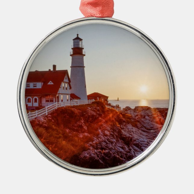 Cape Elizabeth Maine Metal Tree Decoration (Front)