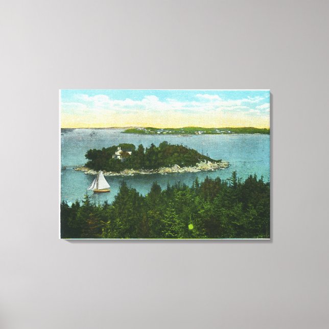 Cape Elizabeth View of Two Lighthouses Canvas Print (Front)