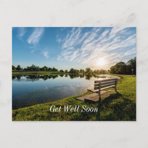 Cape Girardeau County Park Bench Sunset Get Well Postcard