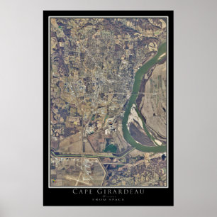 Cape Girardeau Missouri Satellite Map Poster