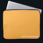 Cape Gooseberry yellow color name Laptop Sleeve<br><div class="desc">Cape Gooseberry,  also known as Physalis,  is a plant of the nightshade family,  the berries of which grow inside a protective papery calyx.
Here,  the distinctive warm yellow color of the berry gives its name to one of Nomencolours' signature shades.</div>