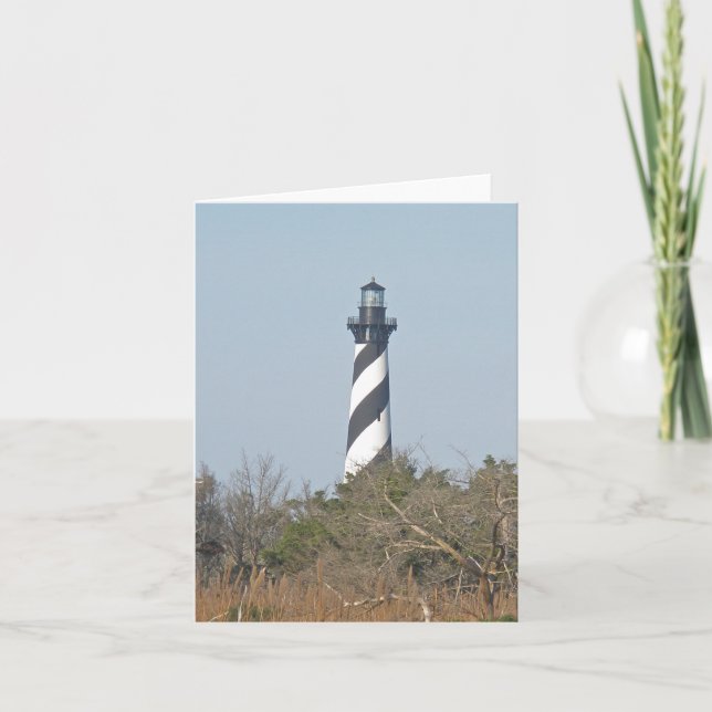 Cape Hatteras Lighthouse Above Wetlands Note Card (Front)