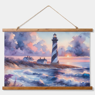 Cape Hatteras Lighthouse at Sunset Coastline Hanging Tapestry