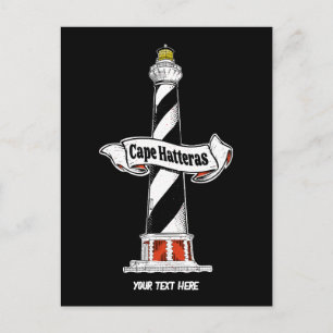 Cape Hatteras Lighthouse black and white Postcard