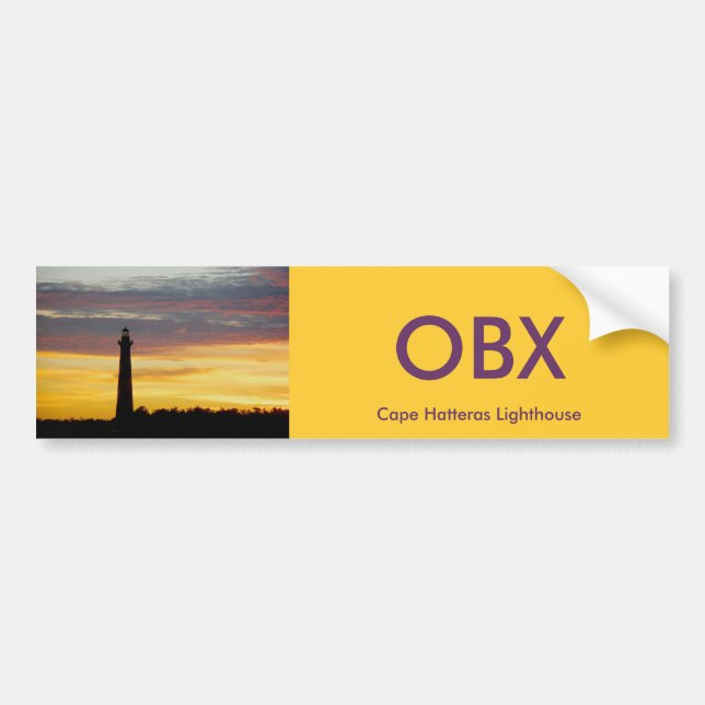 Cape Hatteras Lighthouse Bumper Sticker #1 OBX (Front)