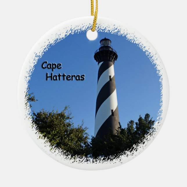 Cape Hatteras  Lighthouse Ceramic Tree Decoration (Front)