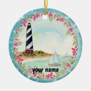 Cape Hatteras Lighthouse Ceramic Tree Decoration
