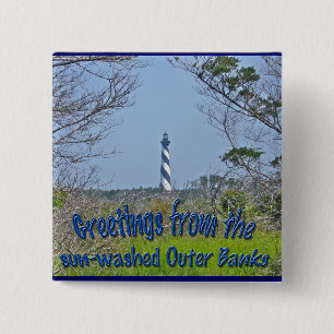 Cape Hatteras Lighthouse from Wetlands Series 15 Cm Square Badge