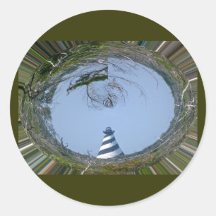 Cape Hatteras Lighthouse from Wetlands Series Classic Round Sticker