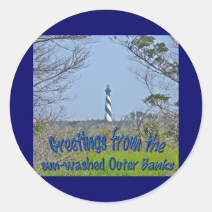 Cape Hatteras Lighthouse from Wetlands Series Classic Round Sticker