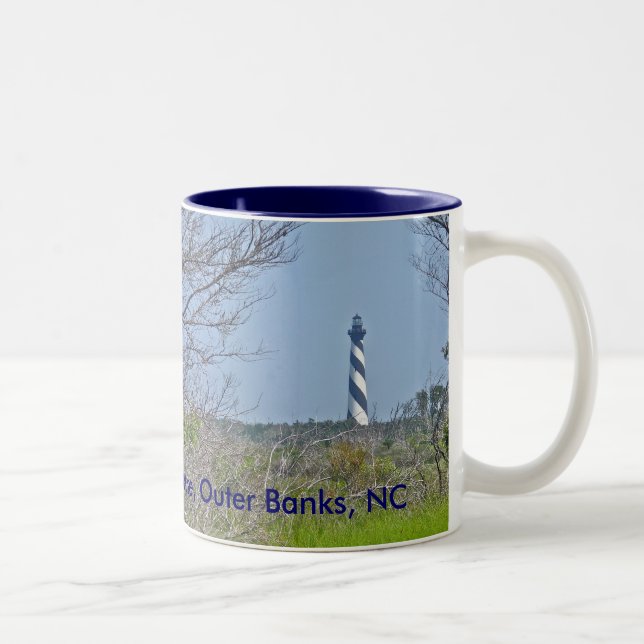 Cape Hatteras Lighthouse from Wetlands Series Two-Tone Coffee Mug (Right)
