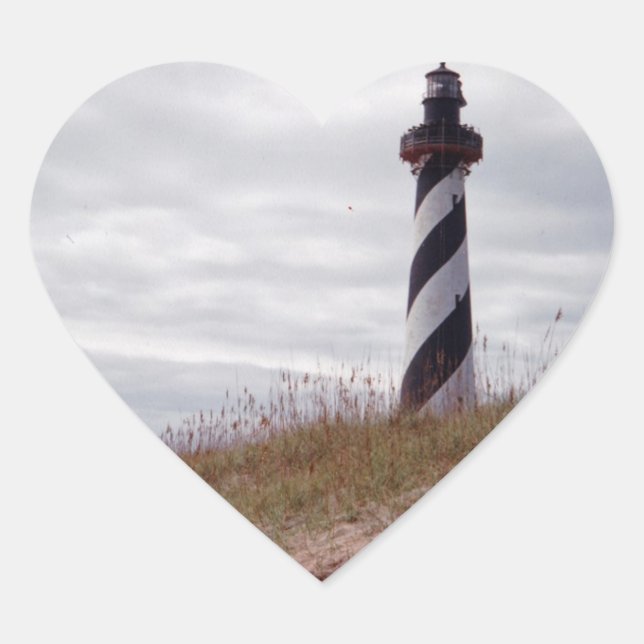 Cape Hatteras Lighthouse Heart Sticker (Front)