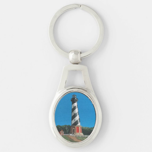 Cape Hatteras Lighthouse Metal Keychain (Front)
